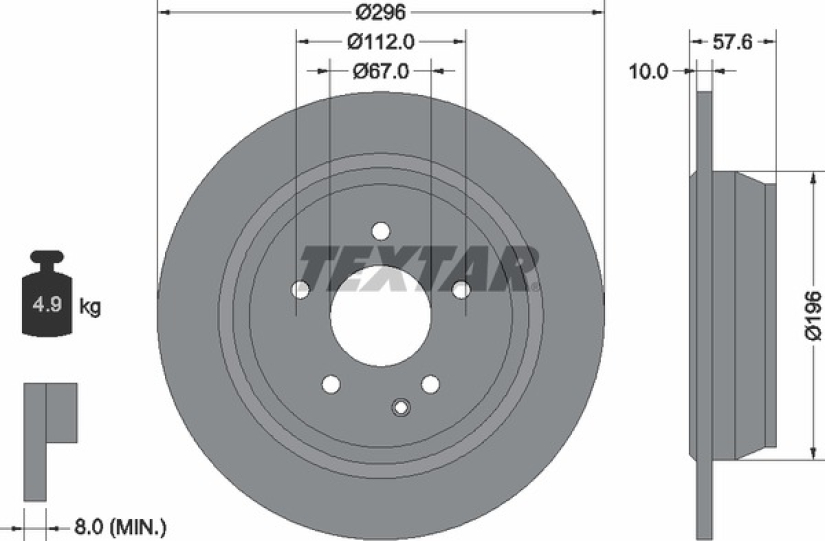 TEXTAR JARRULEVY TAKA Ø296MM, MB W639, VITO/VIANO 93123503