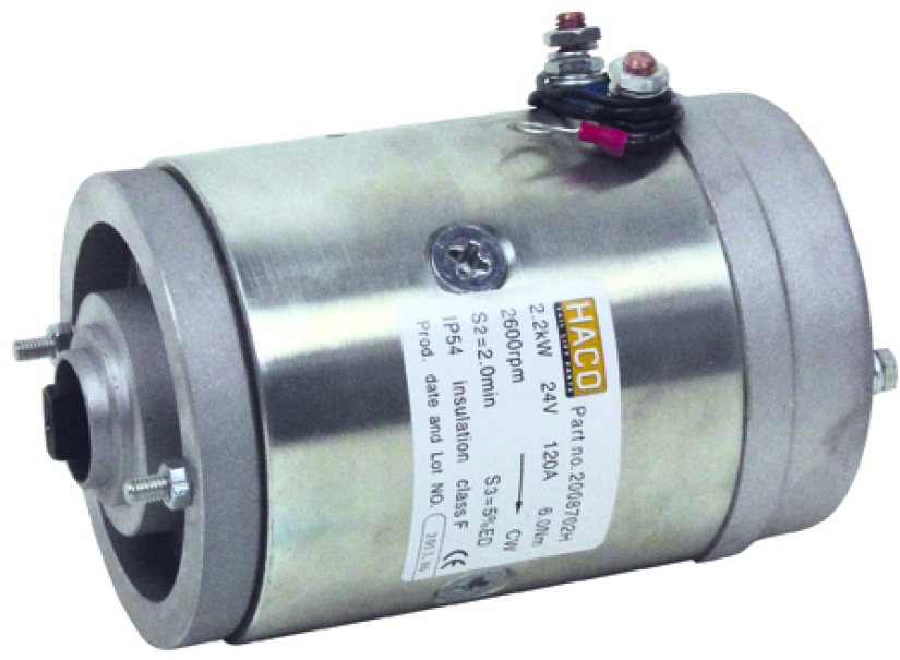 HACO SÄHKÖMOOTTORI 2KW 24V, MYÖTÄPÄIV. MBB,RATCLIFF,DAUTEL,ANTEO 2008702H