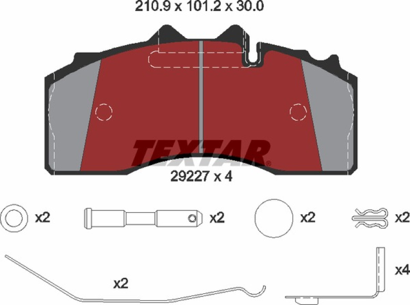 TEXTAR JARRUPALASRJ. BPW TSB3709, T8200 , 210X101X30MM 2922701