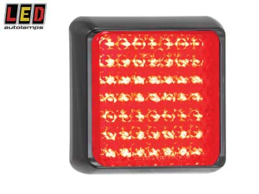 YLILEVEÄN-/TAKAVALO LED, PUNAINEN 12/24V TAKA/JARRU, MUSTA KEHYS 100RME
