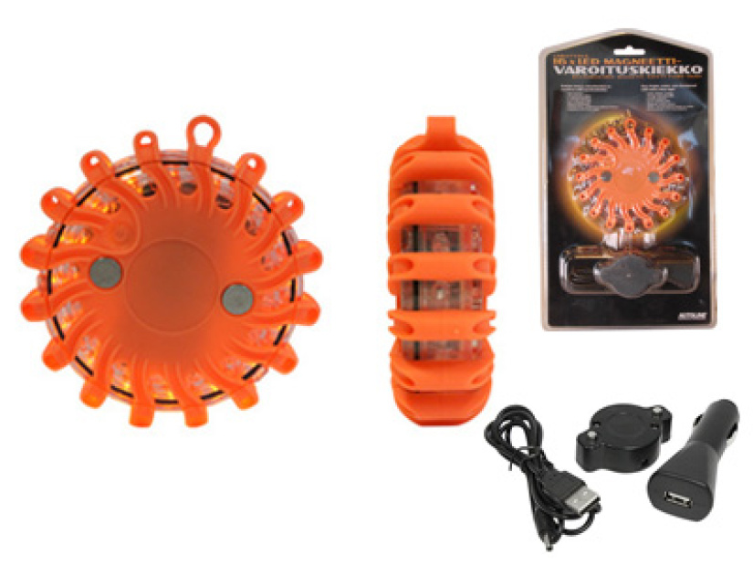 LED-VAROITUSKIEKKO ORANSSI LADATTAVA 1603-580020