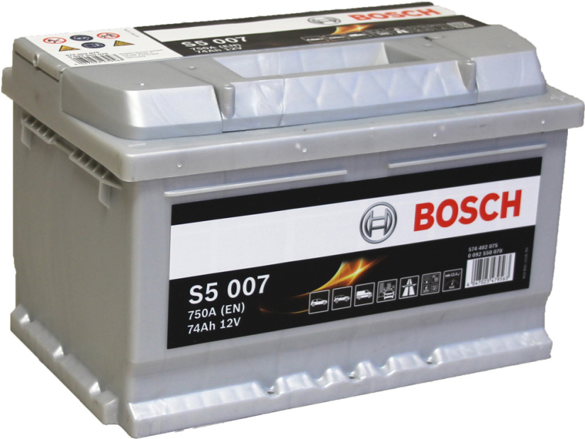 BOSCH AKKU S5 74AH/750A , 278X175X175MM  -/+ 0092S50070