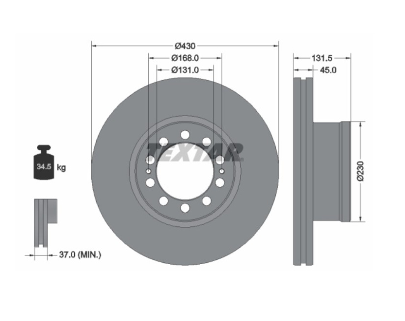 TEXTAR JARRULEVY MB ACTROS MP4 ETU Ø430MM 93291200