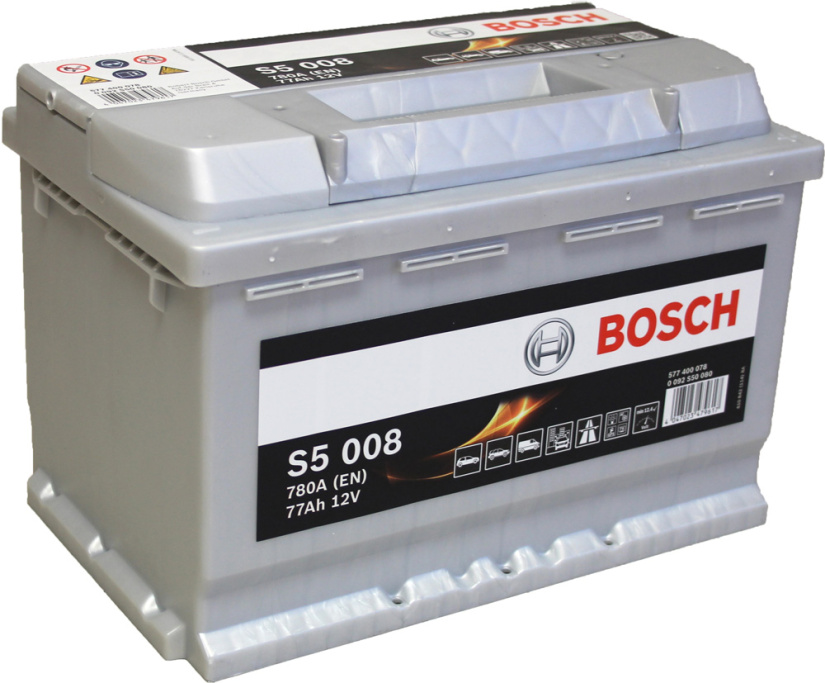 BOSCH AKKU S5 77AH/780A, 278X175X190MM  -/+ 0092S50080