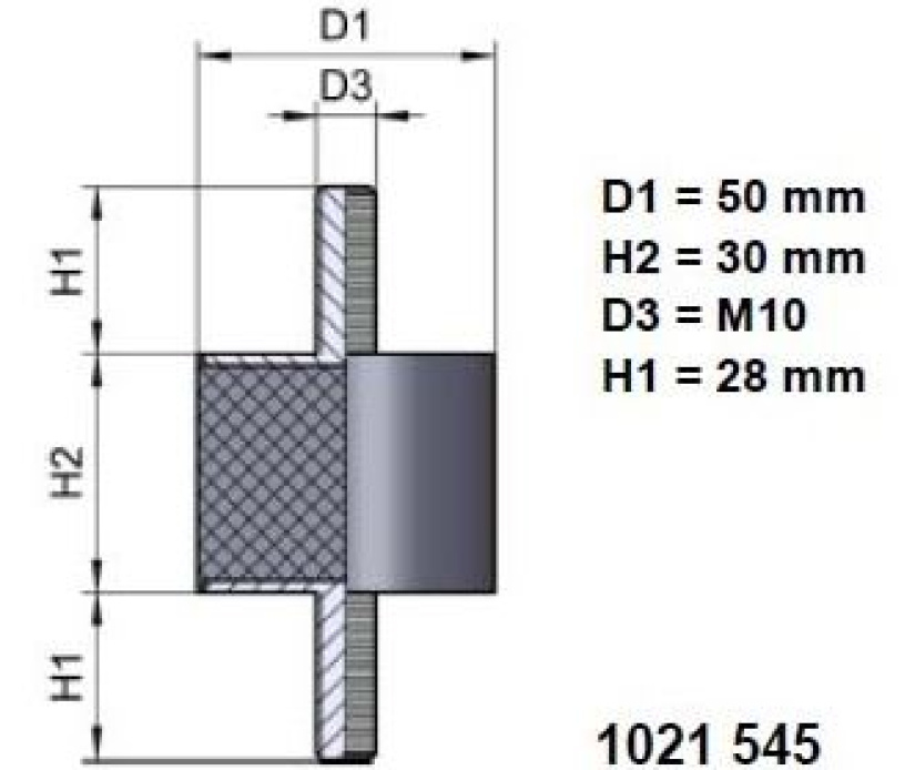 LIERIÖERISTIN Ø 50/30 X M10/2, 55 °SHA 1021545