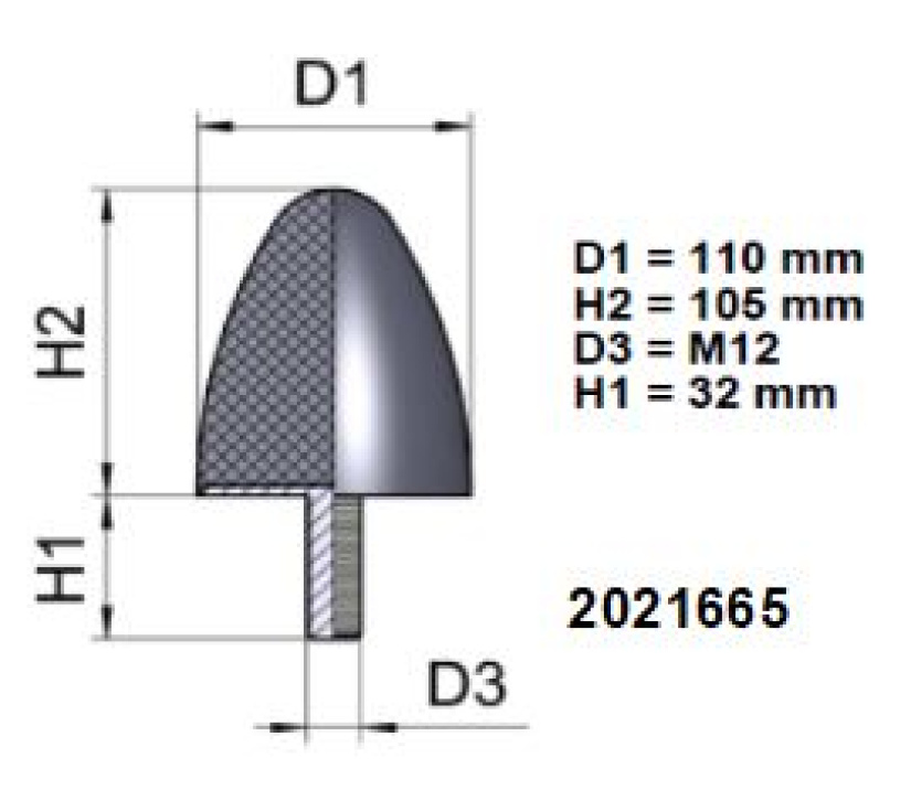KARTIOPUSKINKUMI 665, Ø 110 / 105 X M12/1 PV/SISU 151-911-0701 2021665