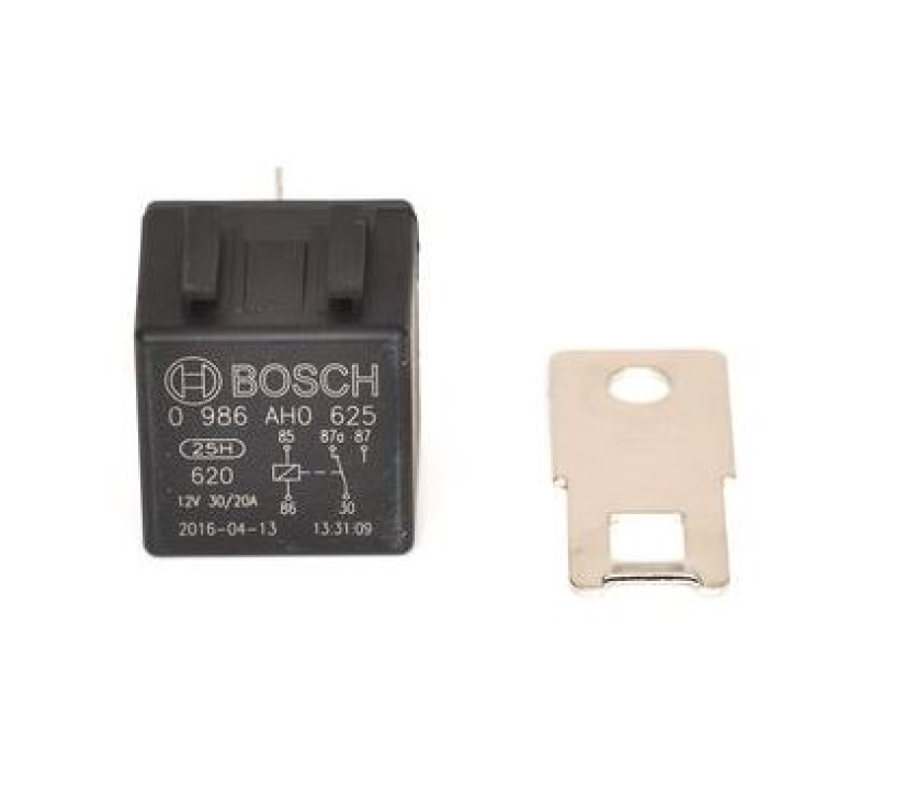 BOSCH RELE 12V 20/30A 5-NAP (87A). IRROITETTAVALLA KORVALLA 0986AH0625