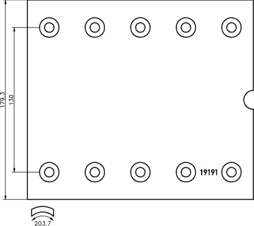 TEXTAR JARRUHIHNASRJ./AKSELI 420X180MM T090 BPW ECOPLUS2 10/200 1919101
