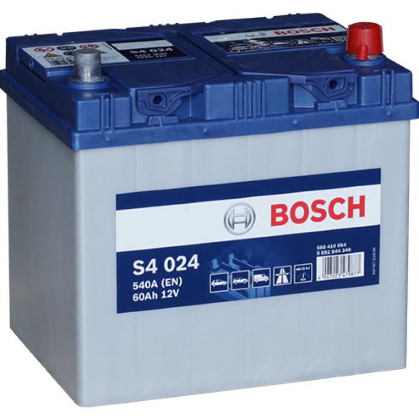 BOSCH AKKU S4 60AH/540A , 232X173X225MM  -/+ 0092S40240