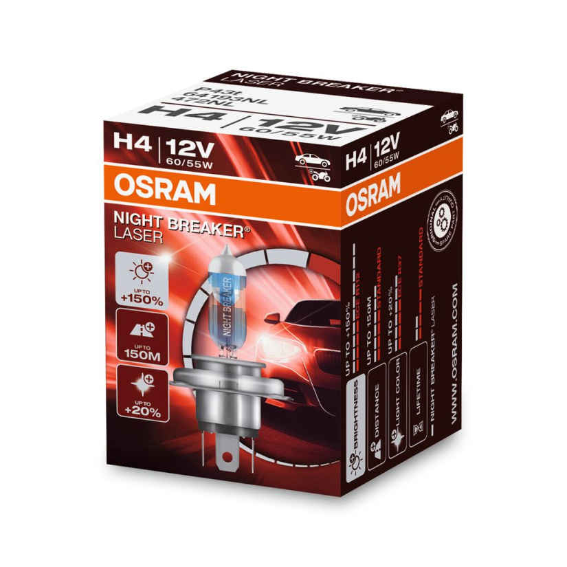 OSRAM POLTTIMO H4 NIGHT BREAKER LASER 60/55W 12V P43T 64193NL