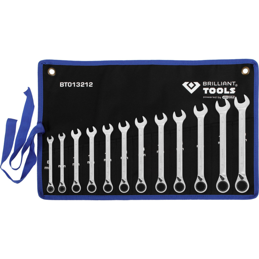 BRILLIANT TOOLS RÄIKKÄLENKKIAVAINSARJA, SUUNNANVAIHTO, 8-19MM, 1 BT013212