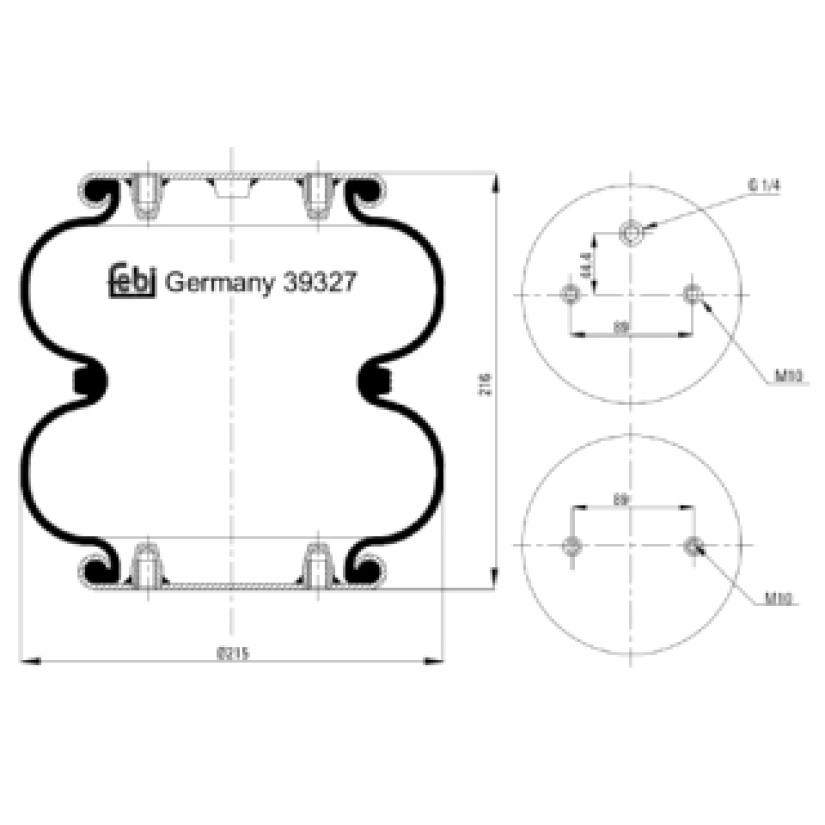 FEBI NOSTOPALJE 9 1/4" X2 PULTIT SAMASSA LINJASSA G1/4" FE-39327