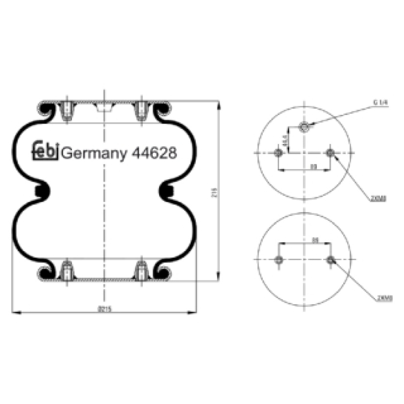 FEBI NOSTOPALJE 9 1/4", 2-MAKKARAINEN, MB/ROR/SCHMITZ YM. PULTIT FE-44628