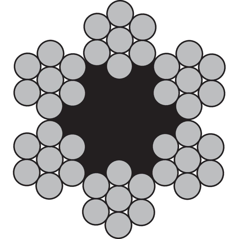 METRITAVARA TERÄSVAIJERI KUITUSYDÄMELLÄ 6MM, EN 12385-4, HINTA/1 T925703