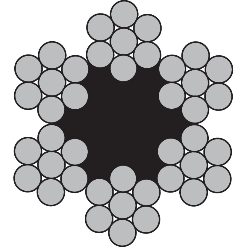 METRITAVARA TERÄSVAIJERI KUITUSYDÄMELLÄ 6MM, EN 12385-4, HINTA/1 T925703